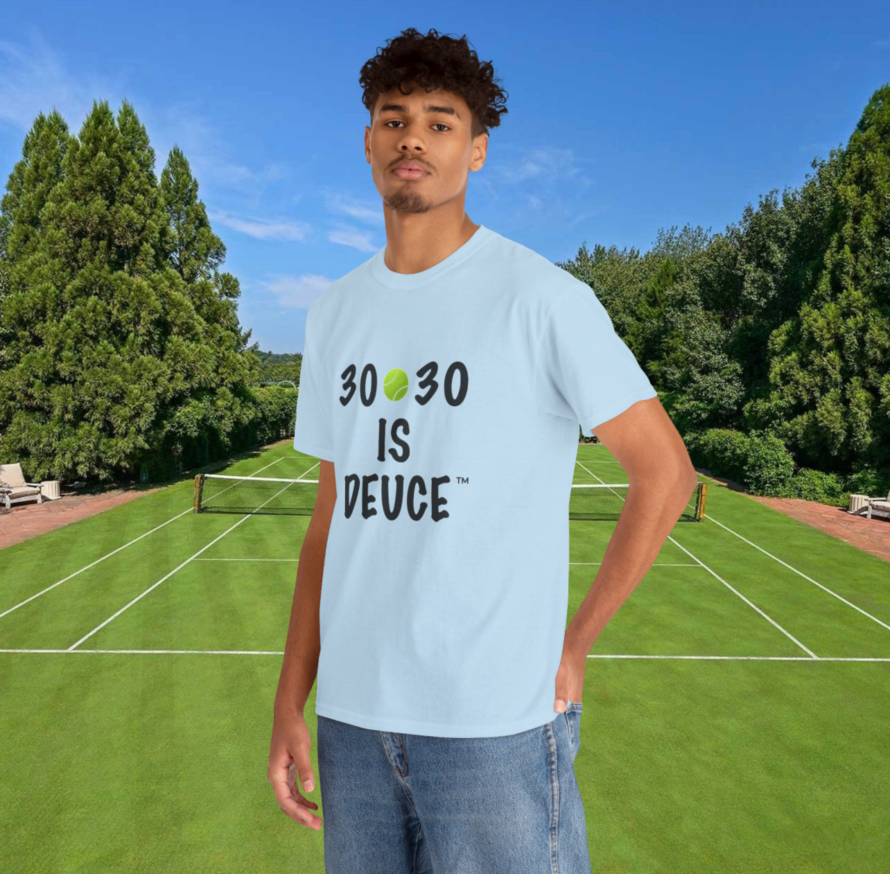 30🎾30 IS DEUCE™ Tennis Lover Tee (Black Font)