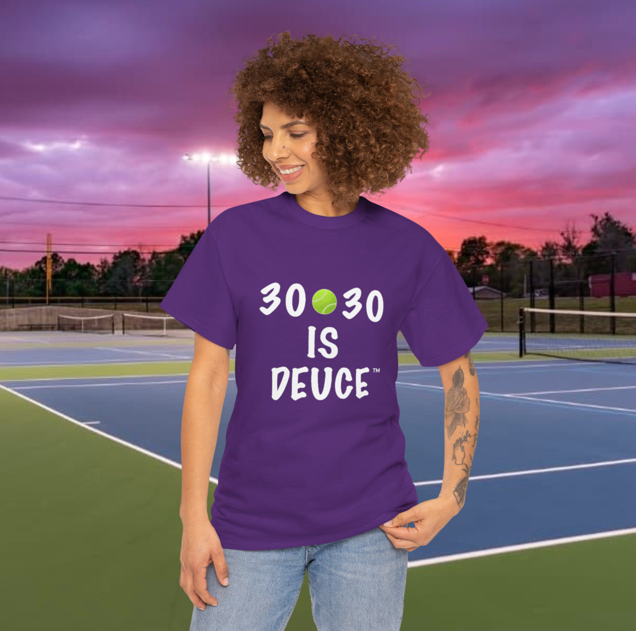 30🎾30 IS DEUCE™ Tennis Lover Tee (White Font)