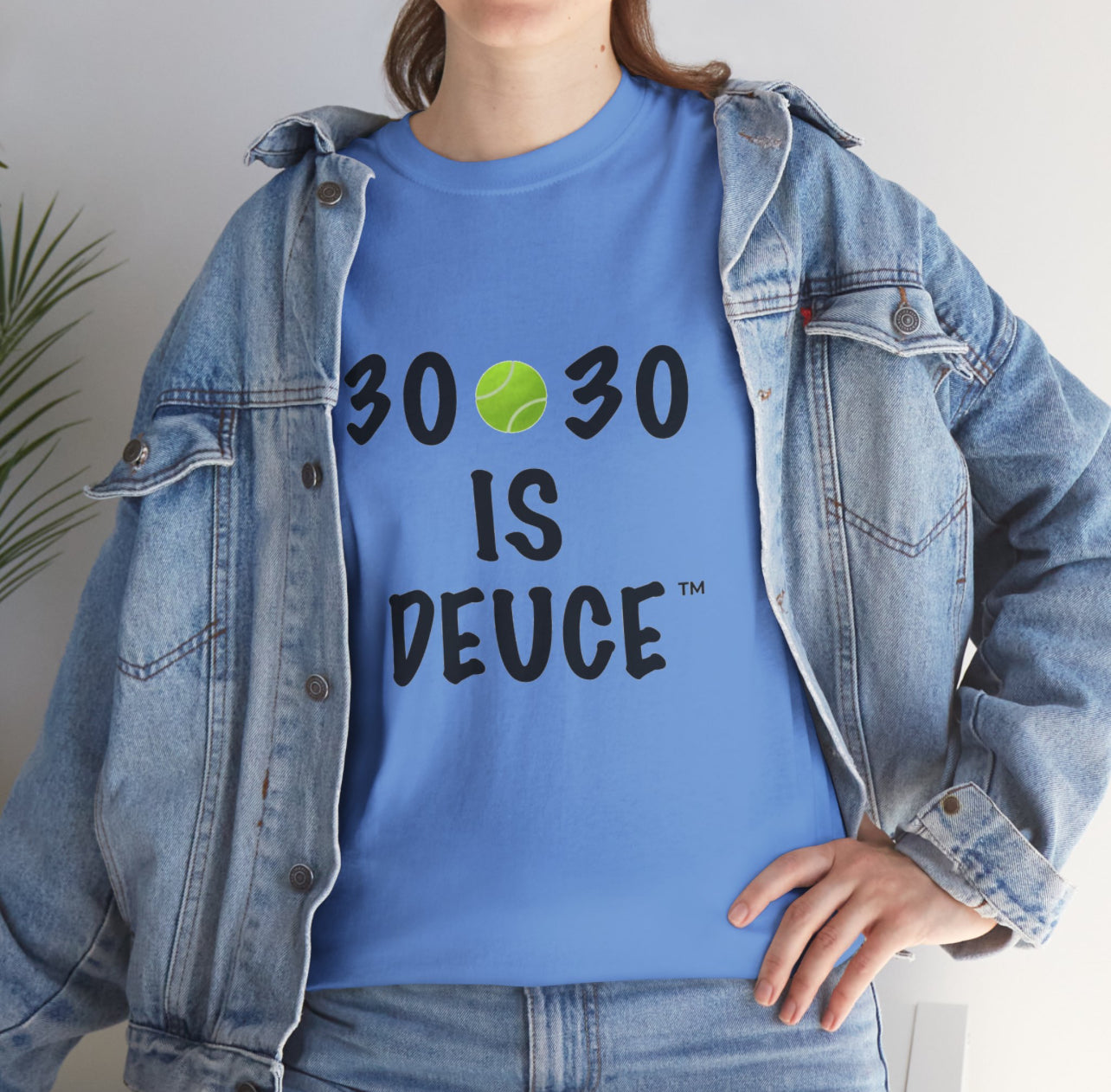 30🎾30 IS DEUCE™ Tennis Lover Tee (Black Font)
