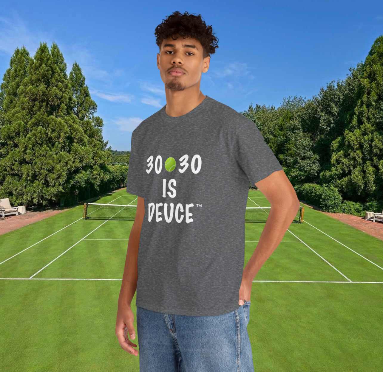 30🎾30 IS DEUCE™ Tennis Lover Tee (White Font)