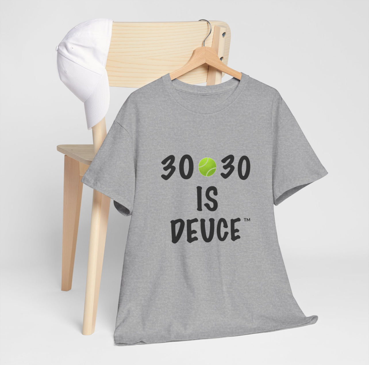 30🎾30 IS DEUCE™ Tennis Lover Tee (Black Font)