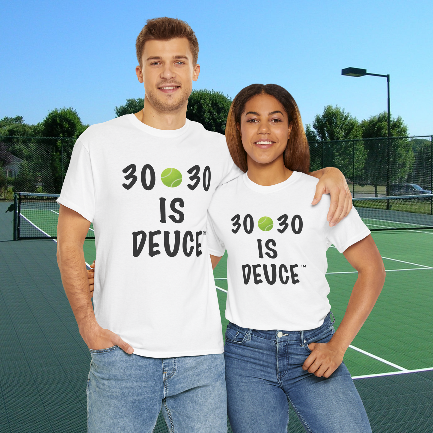 30🎾30 IS DEUCE™ Tennis Lover Tee (Black Font)