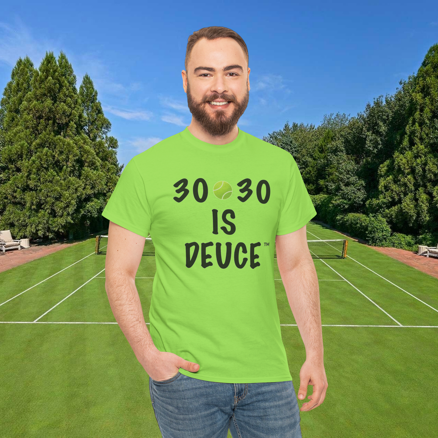 30🎾30 IS DEUCE™ Tennis Lover Tee (Black Font)